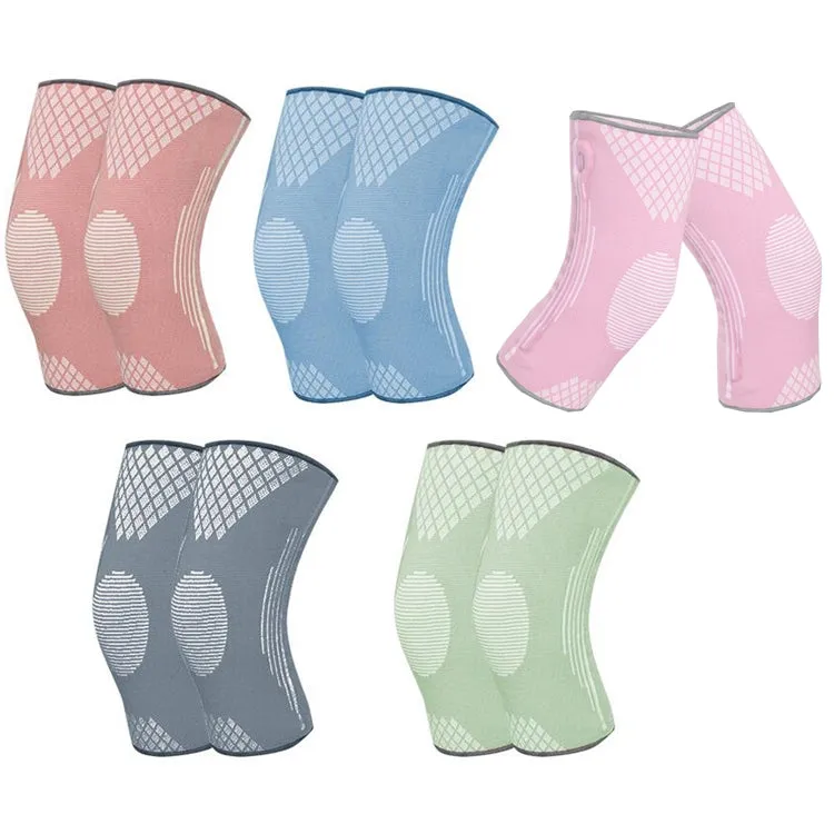 Sports Knee Pads Training Running Knee Thin Protective Cover, Specification: S(Peacock Blue Silicone Non-slip)