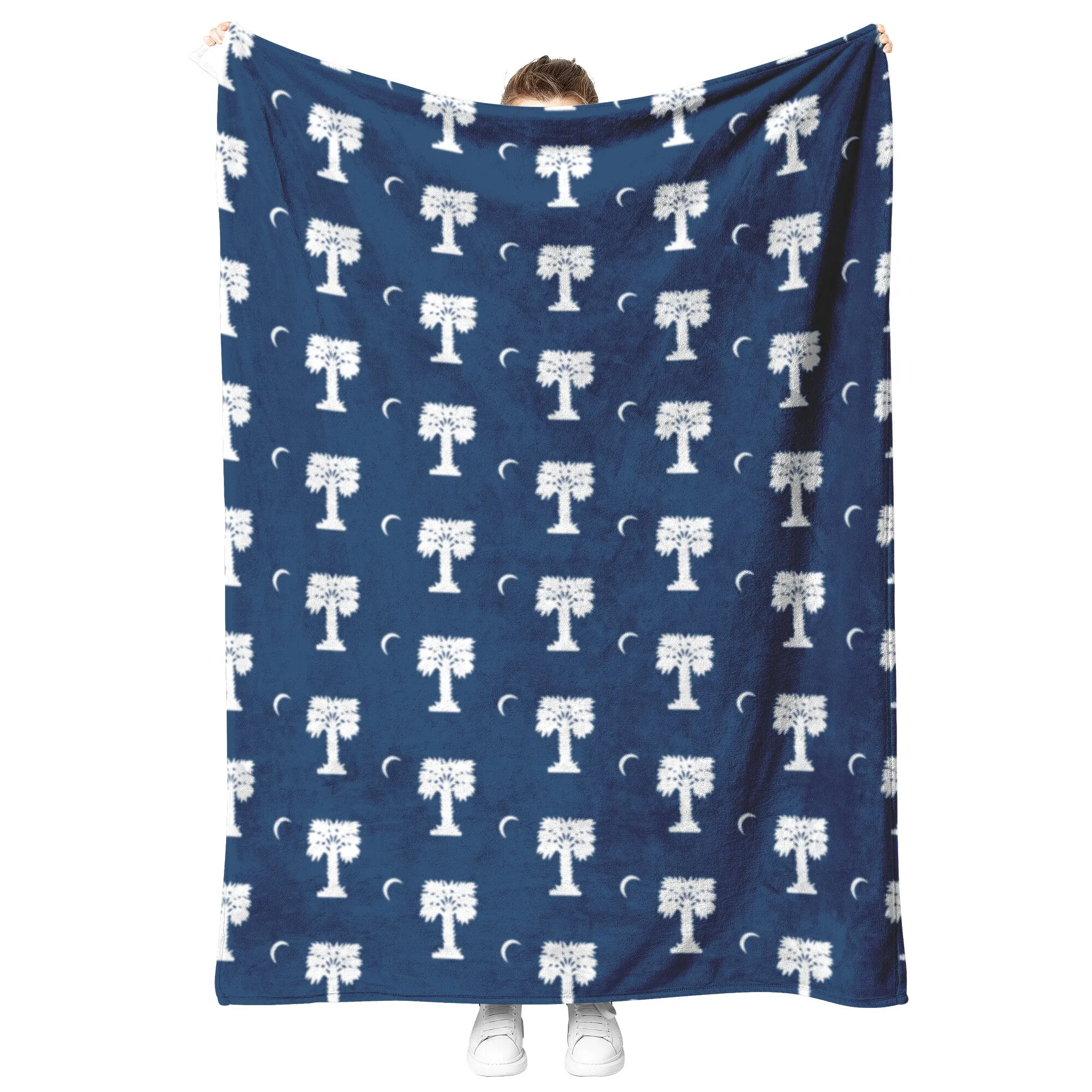 The Citadel, Big Red Flag Blue logo, Navy Blanket, 3 sizes, 2 styles