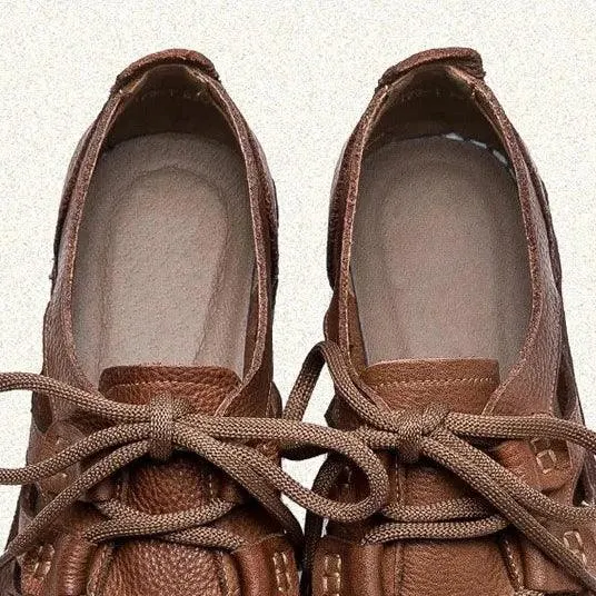 TSS119 Women's Casual Shoes - Leather Hollow Sandals - Breathable Sneakers