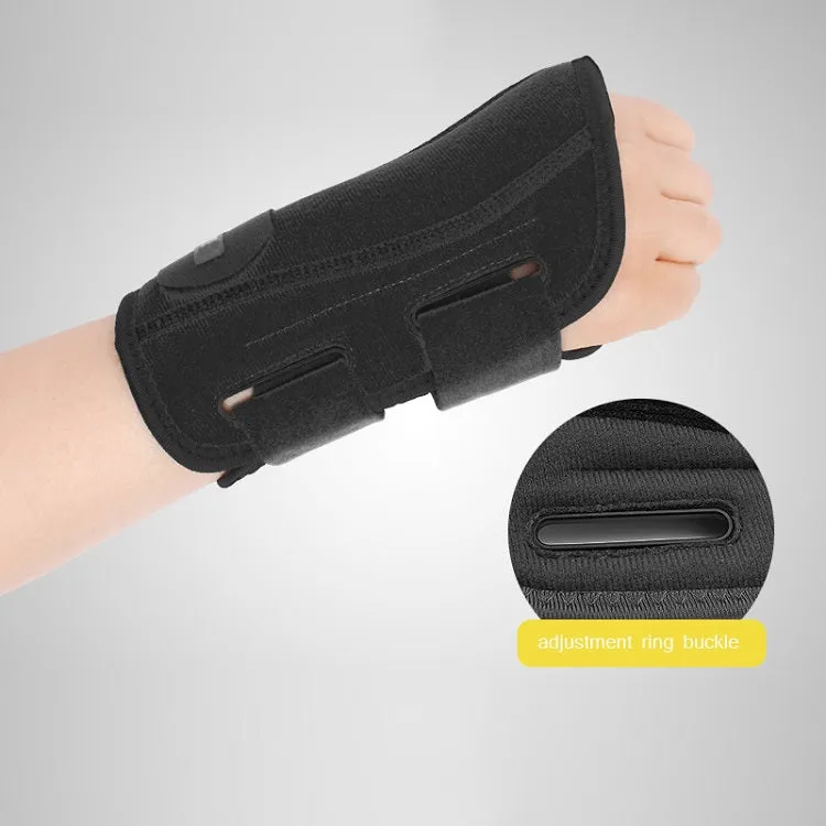 Two-Way Compression Stabilized Support Plate Wrist Brace Fracture Sprain Rehabilitation Wrist Brace, Specification: Right Hand M (Black Grey)