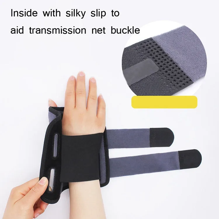 Two-Way Compression Stabilized Support Plate Wrist Brace Fracture Sprain Rehabilitation Wrist Brace, Specification: Right Hand M (Black Grey)