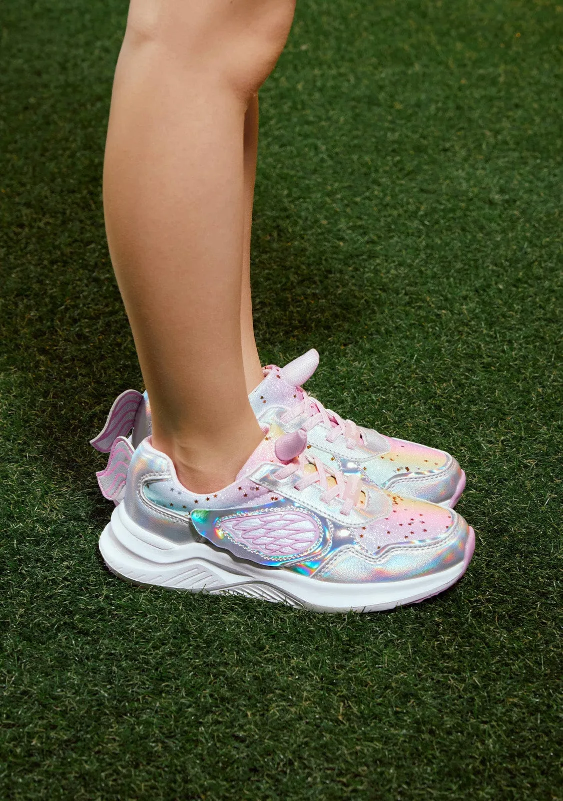 Unicorn Glitter Sneakers With Light Metallized