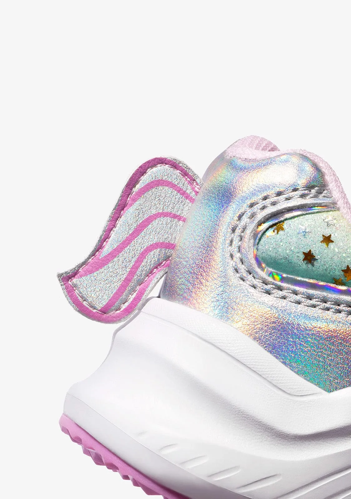 Unicorn Glitter Sneakers With Light Metallized
