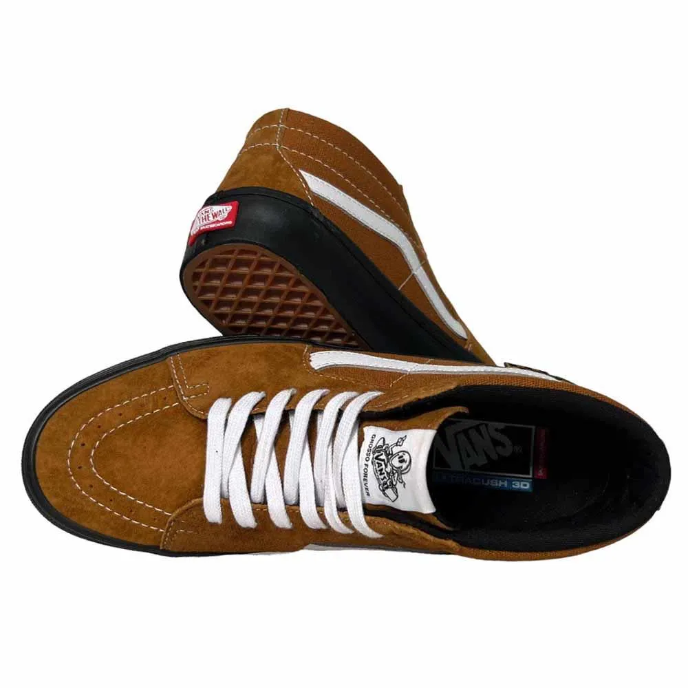 Vans Skate Grosso Mid Pig Suede Brown Black Vulcanised Skate Shoes