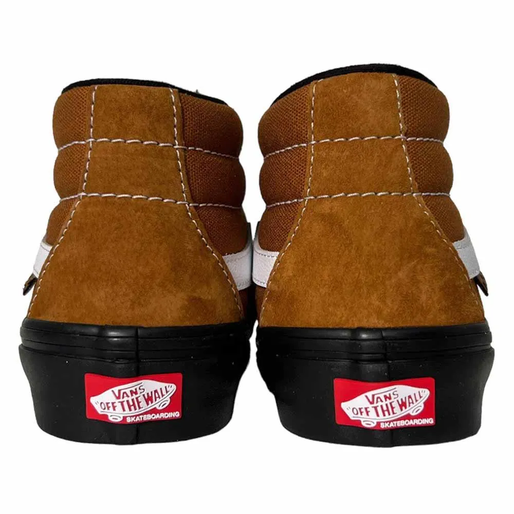 Vans Skate Grosso Mid Pig Suede Brown Black Vulcanised Skate Shoes