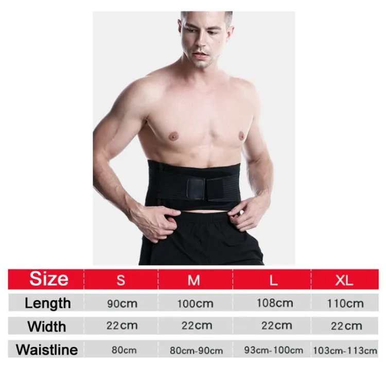 Webbing Breathable Waist Belt Squat Weightlifting Fitness Steel Plate Back Support Belt, Specification: M(Black)