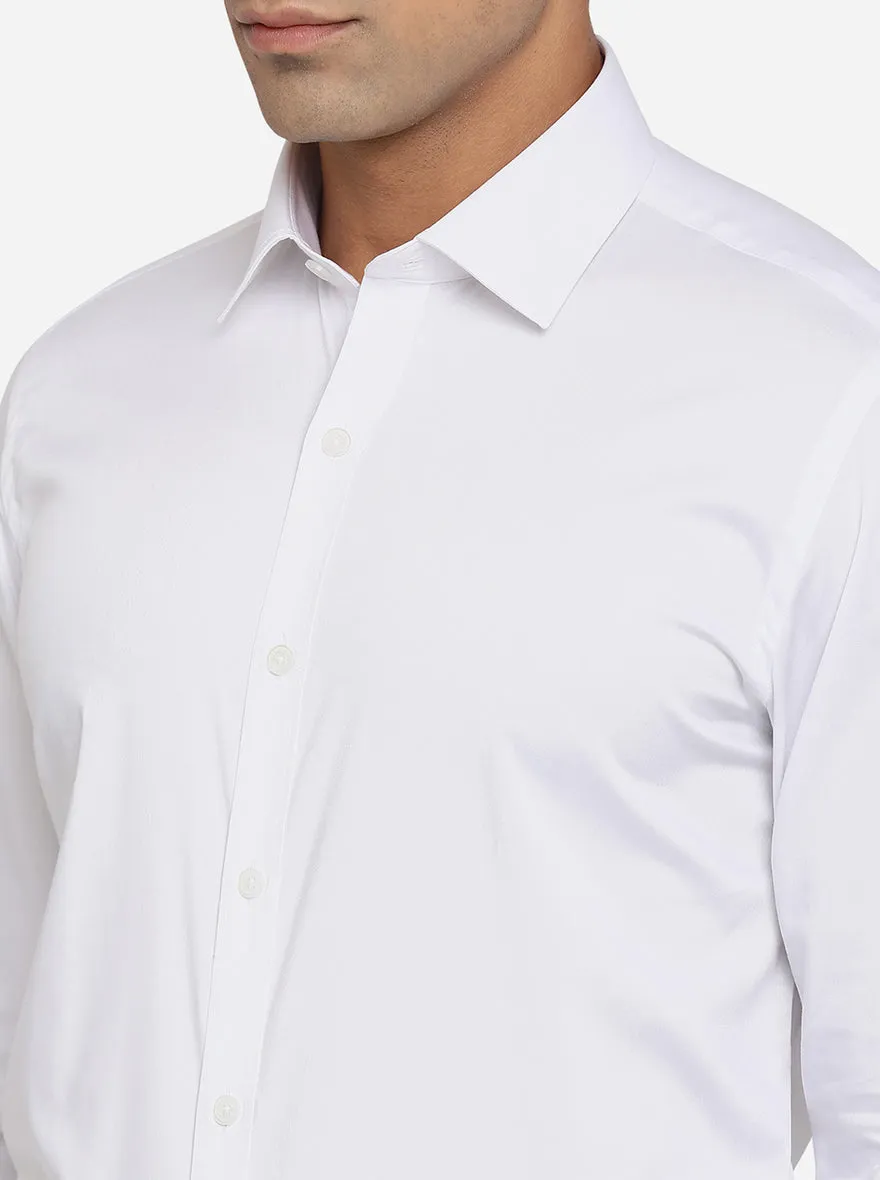 White Solid Slim Fit Formal Shirt | JadeBlue Youth