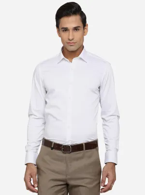White Solid Slim Fit Formal Shirt | JadeBlue Youth