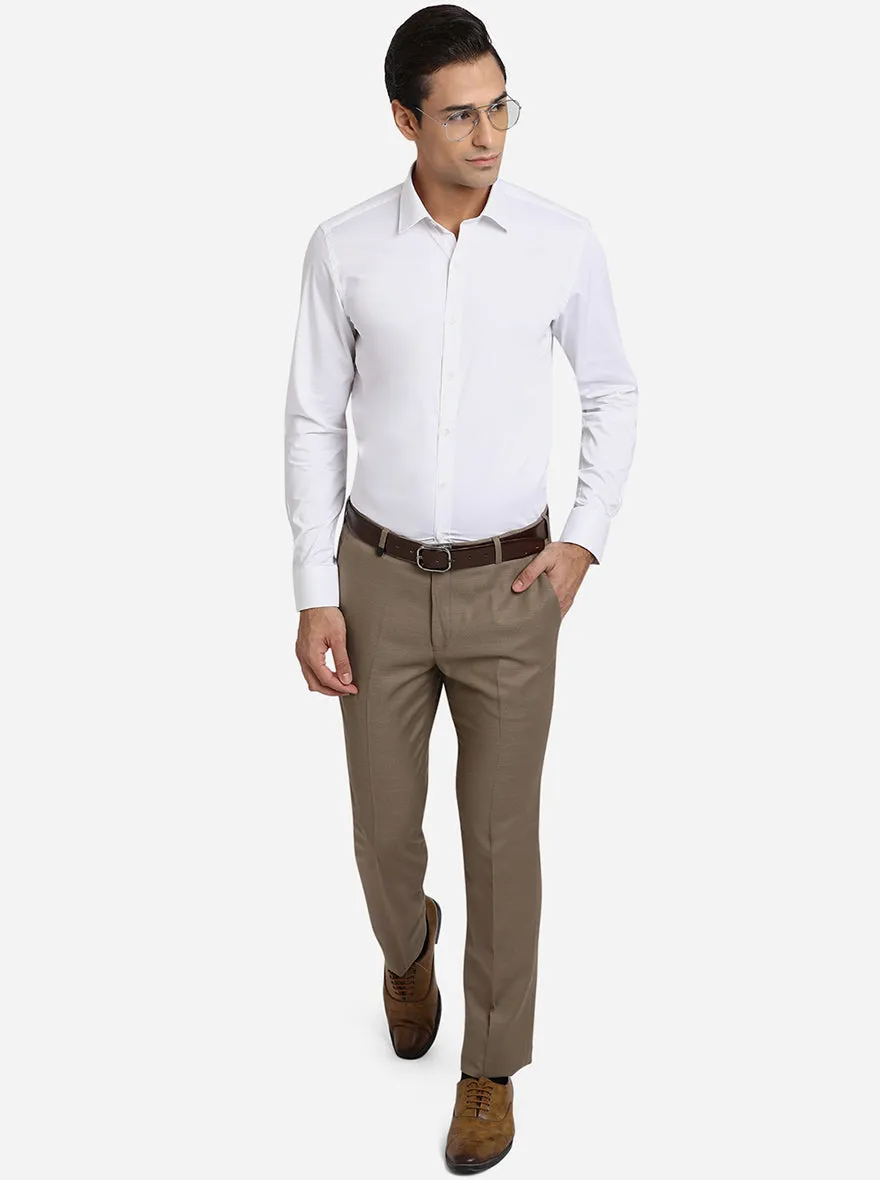 White Solid Slim Fit Formal Shirt | JadeBlue Youth