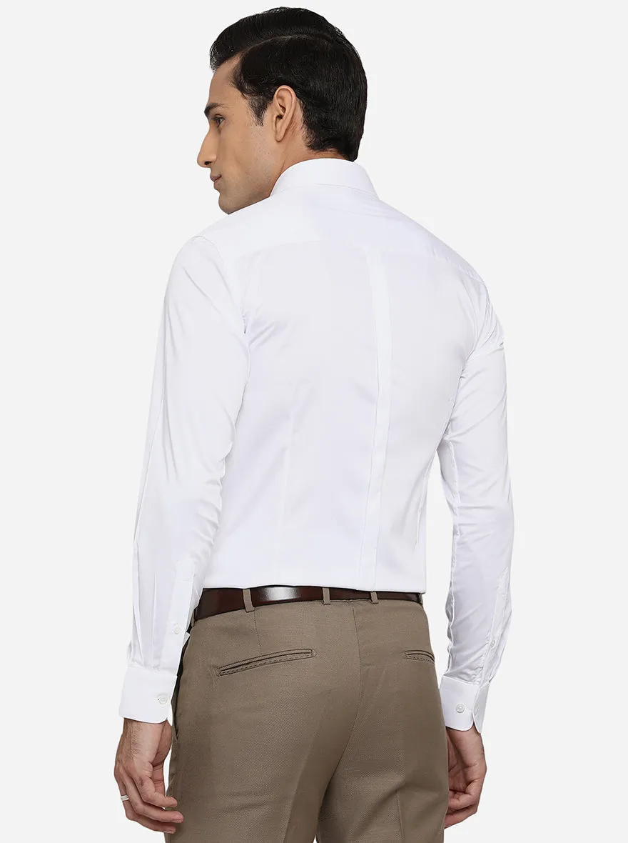 White Solid Slim Fit Formal Shirt | JadeBlue Youth