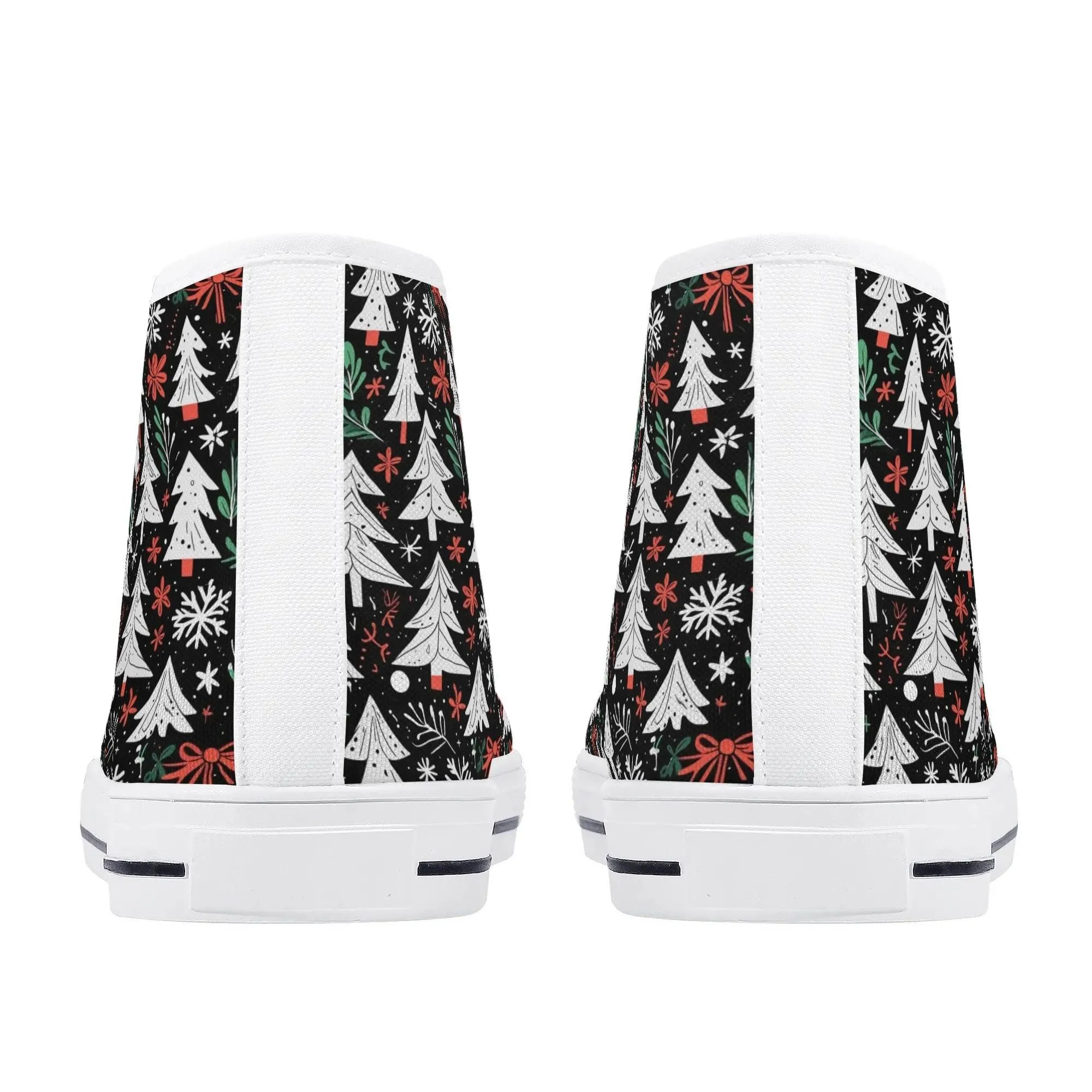 Womens Rubber High Top Christmas Trees Canvas Shoes